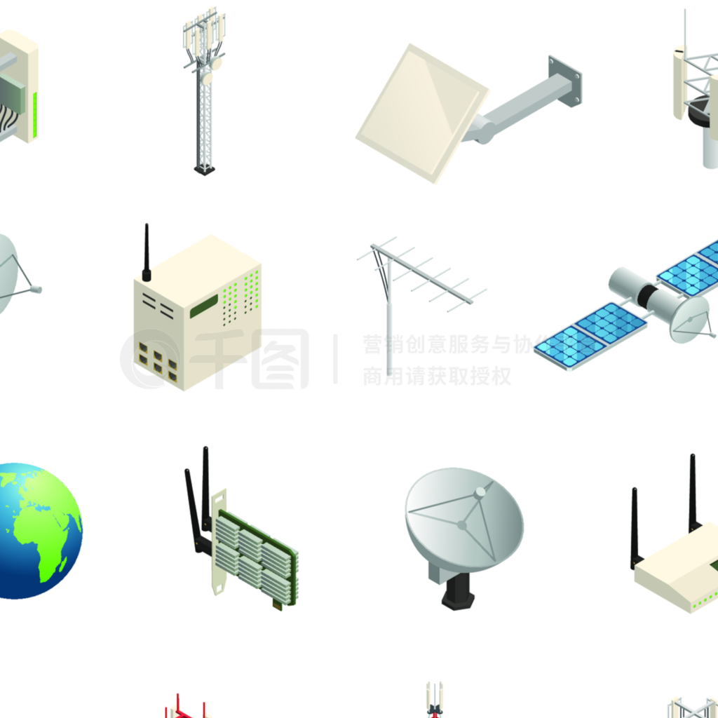 无线通信设备等距图标集 赋能现代通信销售